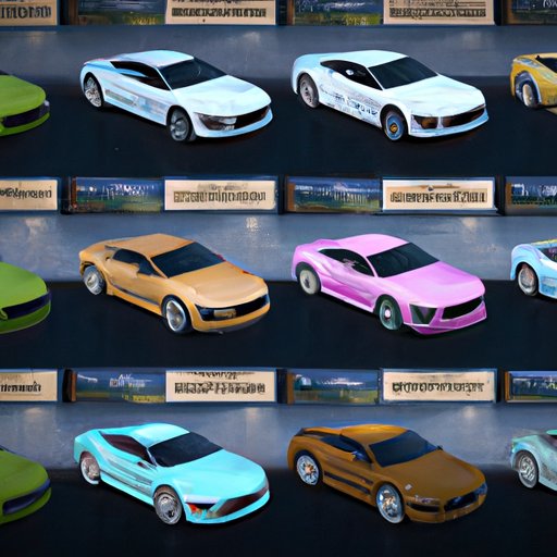 An overview of the different car models available as prizes in the GTA 5 casino