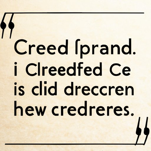  What a Creed Really Means and Signifies 